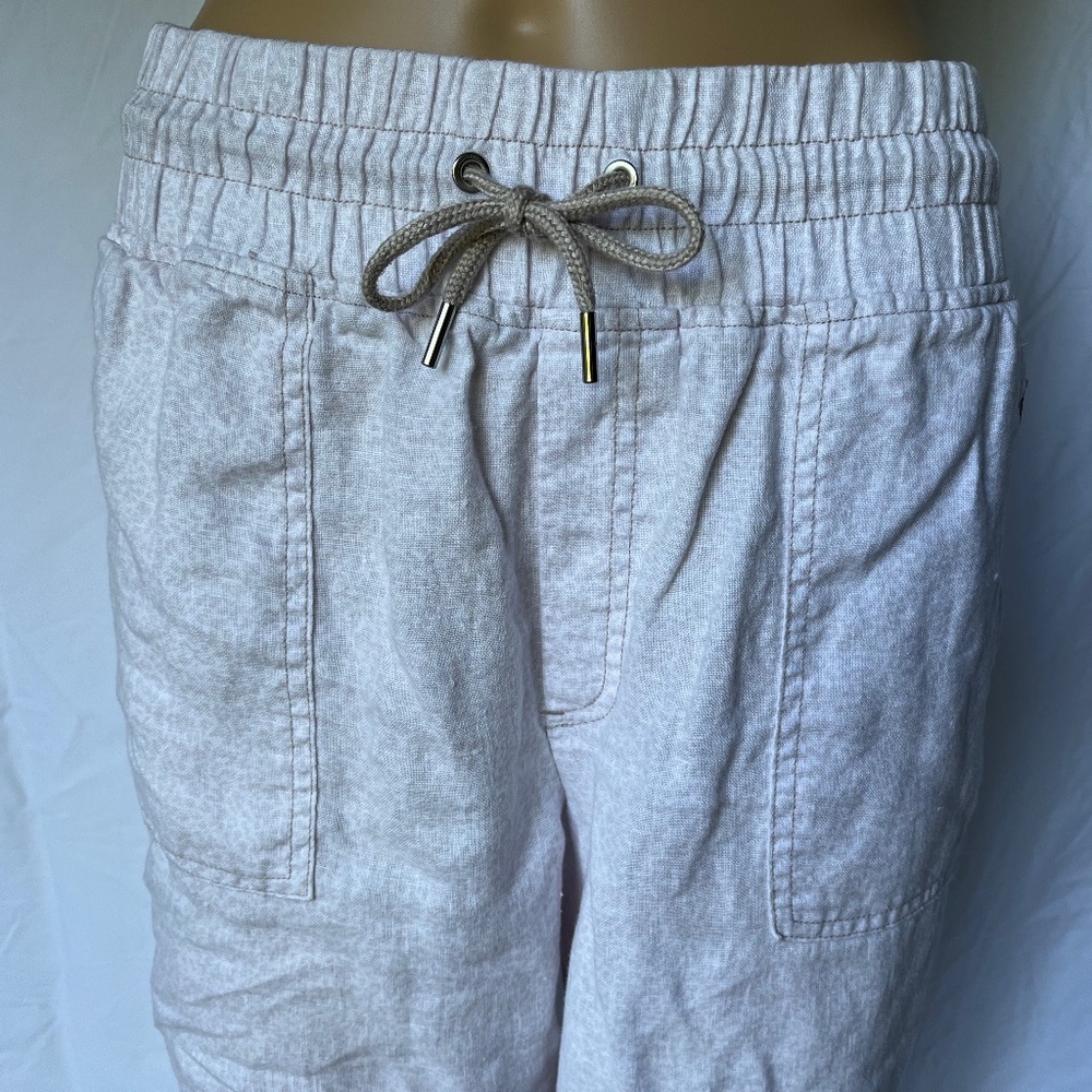 Athleta Cabo Linen Jogger Pants | micro cheetah pattern | Size 14 - Picture 5 of 15